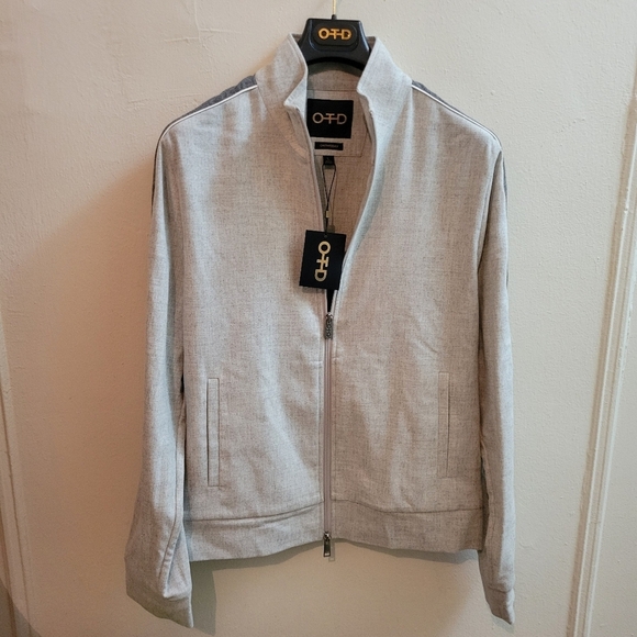 John Varvato's OTD Men's Gray Track Jacket NWT Large Quiet Luxury Streetwear - Picture 11 of 13